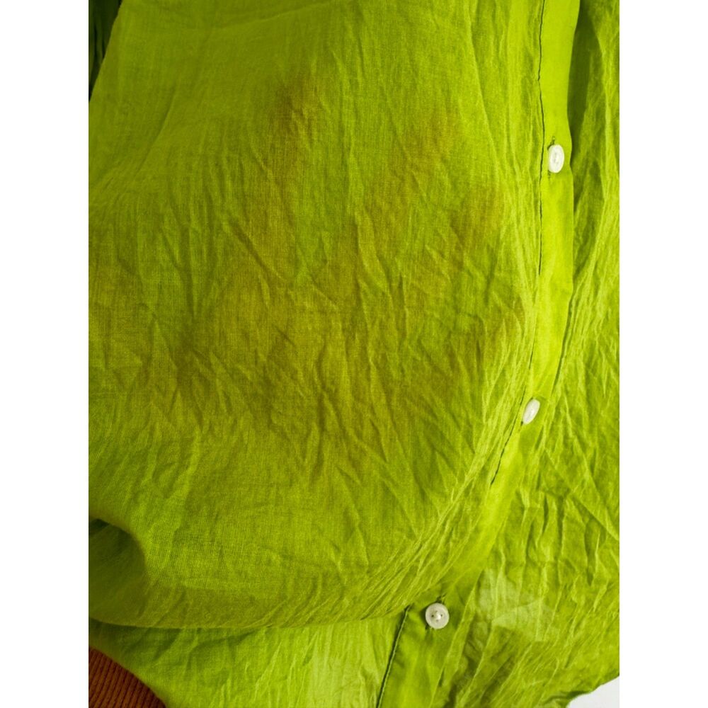 J.Crew Lime Green Garcon Classic Fit 100% Cotton Button Down Shirt Size 4 Summer - Picture 6 of 15